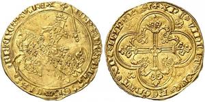 1360,FRANKREICH. Königreich und Republik. Jean II. le Bon, 1350-1364. Franc à cheval o. J. (5.12.1360). Umschriftenvariante mir DI - GRACIA. 3.75 g. Duplessy 294. Fr. 279. Knapper Schrötling / Sm ...
