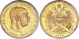 20 Corona 奥匈帝国 (1867 - 1918) 金 弗朗茨·约瑟夫一世 (1830 - 1916)