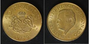 MONACO 10 Francs 1979 (a) - Copper/Nickel/Aluminum - Rainier III - aUNC - 3174