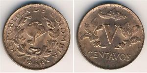 5 Centavo Republic of Colombia (1886 - ) Bronze 