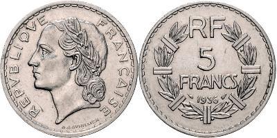 5 Franc Dritte Französische Republik (1870-1940)  Nickel 