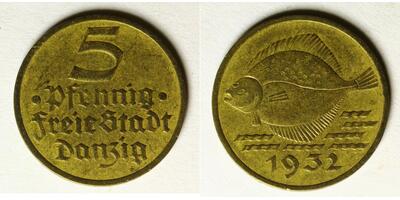 DANZIG 5 Pfennig 1932 - Aluminum/Bronze - VF - 3220