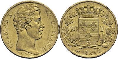 20 francs or, Perpignan 1826. Atelier varié. - Références : Gadoury  1029 - Friedberg  551 - Or ...