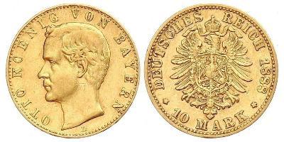 10 Марка Королівство Баварія (1806 - 1918) Золото Otto of Bavaria (1848 – 1916)