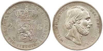 Netherlands - 2-1/2 Gulden 1857 - Willem III, Silver