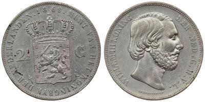 Netherlands - 2-1/2 Gulden 1869 - Willem III, Silver