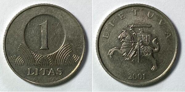 Lithuania | 1 Litas | 2001