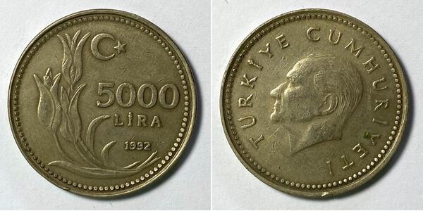 Turkey | 5000 Lira | 1992